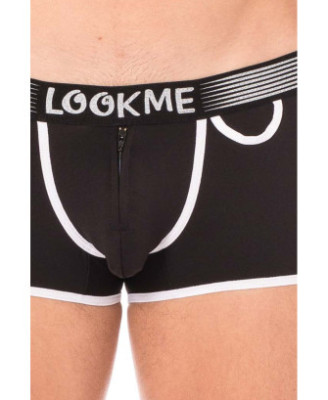 Mini-Pants noir échancré avec zip 